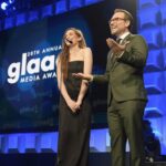 Carly Chaikin Instagram - When you're trying to present but can't read the teleprompter with @realchristianslater #glaadawards #lgbtqyouth