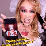 Carmen Becerra Instagram - CHUKY & TIFFANY ❤️‍🔥🔪 Una loca y tóxica relación 💣 . . #chuky #westie #happyhalloween #chukyytiffany #lanoviadechucky