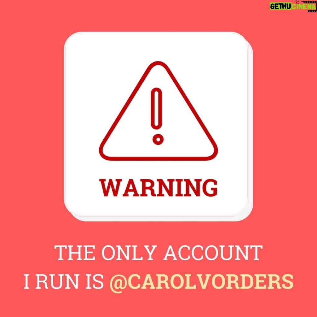 Carol Vorderman Instagram - WARNING OF FAKE ACCOUNTS Thank you everyone for telling me about the proliferation of fake accounts pretending to be yours truly. Lots of new ones have been set up with many FAKE Carol Vorderman accounts going round this week. I’ve seen five already and would hate for you to be scammed. Some lies they will tell you in order to persuade you their account is real - they say it’s my personal account and I use it to reach out to followers. I DON’T. - they say they are my PA contacting special followers. THIS IS A SCAM. - They will say all sorts of things to convince you it’s a new CV account. THEY ARE SCAMMERS So please remember the only account I run is @carolvorders and keep an eye out for the blue tick confirming. And if you come across one of the fake accounts, report it, screenshot and message me and I’ll try to sort it out. Thanks and stay safe online. Much love ❤️