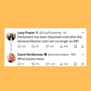 Carol Vorderman Instagram - TWITTER ROUND UP 

The Tories are pumping out their missives on Twitter.

I feel the need to respond sometimes.

😉😉

Not long now