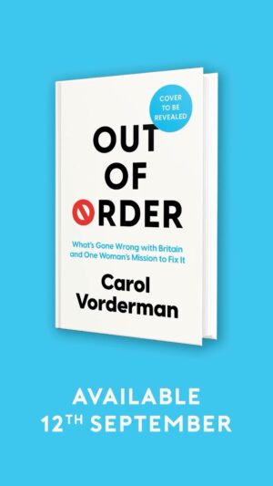 Carol Vorderman Instagram - ANNOUNCEMENT...finally 😂
My first POLITICAL book is coming out on September 12th & I'm going on the road with a live book tour.
You've been with me all the way ❤️ & I hope you'll like it.

"OUT OF ORDER : What's Gone Wrong with Britain and One Woman's Mission to Fix It"
Published by @headlinebooks 
Pre-order - link in my bio

A rip-roaring call to arms telling the web of political influence responsible for the UK's unravelling and how we can find our voice and stand up for what we believe in.  I'm pulling no punches and telling some eye watering (and funny) tales you haven't heard before!!! Can you guess some of the names which might feature? 😉

If you order a ticket for the tour, you will automatically receive a book with your ticket so why not come along to one of my 11 nationwide shows from September 12th to 30th. You can pre order your copy NOW via the link in my bio or book a ticket to one of my tour dates (which includes a book) from this Friday 5th April onwards. 

Explore all the details in my bio or visit www.carolvordermanlive.com.

@southbankcentre @storyhouselive @gliveguildford @bmusic_ltd @newtheatreoxford @tyneoperahouse @buxtonoperahouse