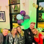 Carol Vorderman Instagram - "Gays and girls and Whitey" @whiteydrums doing ....bad dancing, bad singing, great laughing till we cried.. The tribe out for @owainwynevans 40th in Cardiff last night... @sallylindsay73 @jules__sampson @arranjrees @ianhwatkins @thecraigburton @bridgec_3 Happy Birthday my CYNTAFFFFFF dahhhhhhlinggg ❤️ We love you so much. My BBC Radio Wales fam out in full force....I've missed you my @natsus1 ❤️❤️ See you very soon and thanks for the bed and the bacon butty 🤍❤️🥳