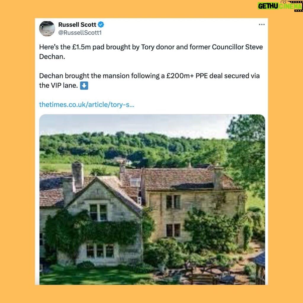 Carol Vorderman Instagram - HOUSES BOUGHT AFTER PPE AND COVID PROFIT As the Tories and their papers continue to bang on about whether or not Angela Rayner owes £1,500 Capital Gains Tax on a council house she bought in 2007. James Daly MP has also reported her to the police on allegations he then refuses to name. Pathetic. Russell Scott, an excellent investigative journalist who often works with @goodlawproject took a stroll through the PPE Avenue of houses bought with Covid profits. Let’s look at just some of those properties bought by execs and others who benefited hugely from enormous PPE deals during the pandemic Pic 2 £7.25 million stately home bought in July 2020 by Zoe Ley who made £20 million profit for brokering a contract alongside a former Tory MP Brooks Newmark Pic 3 £1.5 million pad bought by Tory donor and former Tory councillor Steve Dechan after he secured a £200 million contract for PPE Pic 4 The $9.5 million pad bought by Gareth Hales, the founder of Unispace which secured £679 million in PPE deals via the VIP Lane after contacting Michael Gove Pic 5 The £30 million Caribbean villa bought by owners of the PPE Suppliers Full Support Healthcare after receiving over £1 billion of PPE contracts. Pic 6 Russell Scott comments Pic 7 Execs in an American firm which benefited from UK govt Covid deals. Two new Gulfstream jets bought and two multi million dollar homes. When the estate agents asked for proof they could buy the homes, one of the execs handed over a bank statement showing a $128 million deposit into the company’s account from the UK government. Pic 8 The Covid tests supplied but the American firm were then questioned for accuracy. Pic 9 Exec who supplied unusable PPE bought two mansions Pic 10. Chemical Intelligence Ltd had two employees and two years of losses when it landed £126 million contract for PPE. @opendemocracy found that £27 million of it was deemed ’not fit for use’ by the NHS. The company’s fortunes were turned around and declared £33 million profit in September 2020.