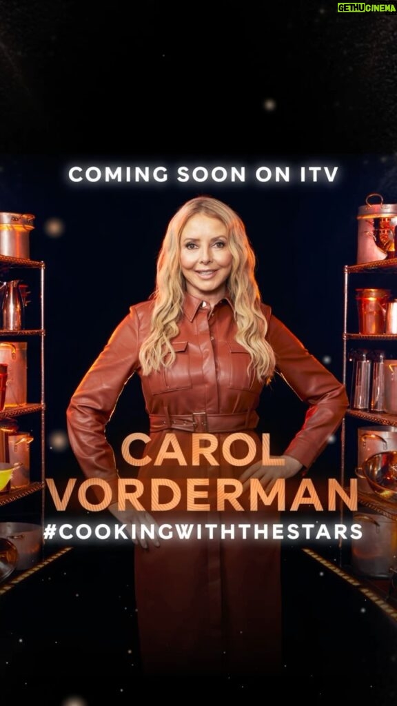 Carol Vorderman Instagram - Coming soon on @itv me and 7 other celebs including @abbeyclancy, @kathbum and more cooking up a storm in the studio along with top chefs and hosts @tomallen and Emma Willis. Who will win the Golden Frying Pan, find out soon!!!! I’m one of those who could cook and now just can’t be bothered!!
