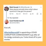Carol Vorderman Instagram – TWITTER ROUND UP 

The Tories are pumping out their missives on Twitter.

I feel the need to respond sometimes.

😉😉

Not long now