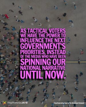 Carol Vorderman Instagram - Our tactical voting website has relaunched. Guidance for May 2nd is now available.

Back in 2022, we shared some tips about how to vote tactically to get your local Tory out and it helped swing *some* votes.

Then in In 2023, The Movement Forward launched the first ever tactical voting tool for the UK’s local elections and almost half a million smart voters used #StopTheTories

In unrelated news, 1063 Tory councillors lost their seats.

Today we have relaunched our StopTheTories dot vote website. The updated site features your guidance for the 2024 local elections and mayoral elections.

Coming very soon will be advice for the Police & Crime Commissioner elections.

Austerity, Brexit, privatisation, mass poverty, the failing economy, bigotry, inequality, division - we didn’t vote for any of it.

Together we’ll make it clear that it was us - the voters - who showed up to use our votes mainly to remove the Tories

It might not be the General Election we have been waiting for but on May 2nd, you can Stop The Tories at the #LocalElections2024 at stopthetories.vote