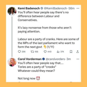 Carol Vorderman Instagram - TWITTER ROUND UP 

The Tories are pumping out their missives on Twitter.

I feel the need to respond sometimes.

😉😉

Not long now