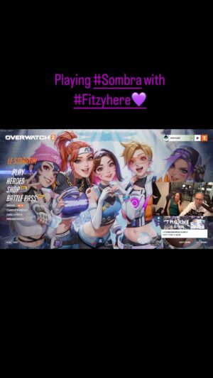 Carolina Ravassa Instagram - I ACTUALLY had FUN learning the #sombra rework with @fitzyhere !!! (Besides raising my blood pressure, sweating bullets and swearing like a sailor!) These are the highlights💥💕 thank you amazing chat! You were heavenly! 
#gaming #videogames #overwatch #OW2 #voiceacting #suffering #gamer