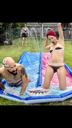Carolina Ravassa Instagram - This was my Fourth of July… what did you do on yours?! 😜 @dwlyerly @savannah.cooke @amanda_b.panda #NewOrleans #slipnslide