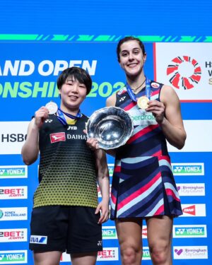 Carolina Marín Instagram - 🏆 𝗔𝗟𝗟 𝗘𝗡𝗚𝗟𝗔𝗡𝗗 𝗖𝗛𝗔𝗠𝗣𝗜𝗢𝗡 🏆

Absolutely incredible week. Thank you so much for all your love! Here we are 9 years later 💪 Get well soon @akane.yamaguchi66 🙏

Ha sido una semana increíble. Gracias por vuestro cariño! Aquí seguimos 9 años después 🙌

📸 @badmintonphoto_official

#PuedoPorquePiensoQuePuedo