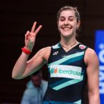 Carolina Marín Instagram - Another final at the European Championships! Just one more step! 🏸 Una final más en el Europeo! Sólo un paso más! 💪 📸 @badmintonphoto_official #PuedoPorquePiensoQuePuedo