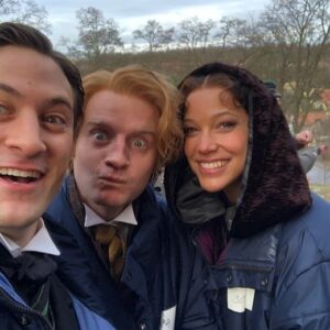 Caroline Ford Instagram - No smiles on screen, all smiles off screen! 
Season 2 of @carnivalrow is out now on @amazonprime.
