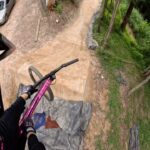 Caroline Buchanan Instagram - A view from todays office • @boomersbikepark Fun session with @baxter_maiwald @mtbkatie @joshdovebmx #dirtjumps #mtb #boomerangbikepark #trails #mtblife #mountainbike #pov