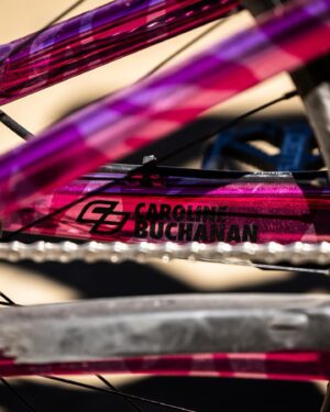 Caroline Buchanan Instagram - @cbuchanan68’s “Pink Zebra” Ticket S flying high and rolling fast at @crankworx Rotura

This bike was a winning fan-inspired design from Caroline’s Colour-Line Buchanan coloring book and it’s an eye-catcher on the mountain 👀

📸 @maddogboris

#trekbikes #trekticket #crankworxrotura #slopestyle
