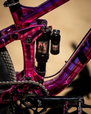 Caroline Buchanan Instagram - @cbuchanan68’s “Pink Zebra” Ticket S flying high and rolling fast at @crankworx Rotura

This bike was a winning fan-inspired design from Caroline’s Colour-Line Buchanan coloring book and it’s an eye-catcher on the mountain 👀

📸 @maddogboris

#trekbikes #trekticket #crankworxrotura #slopestyle