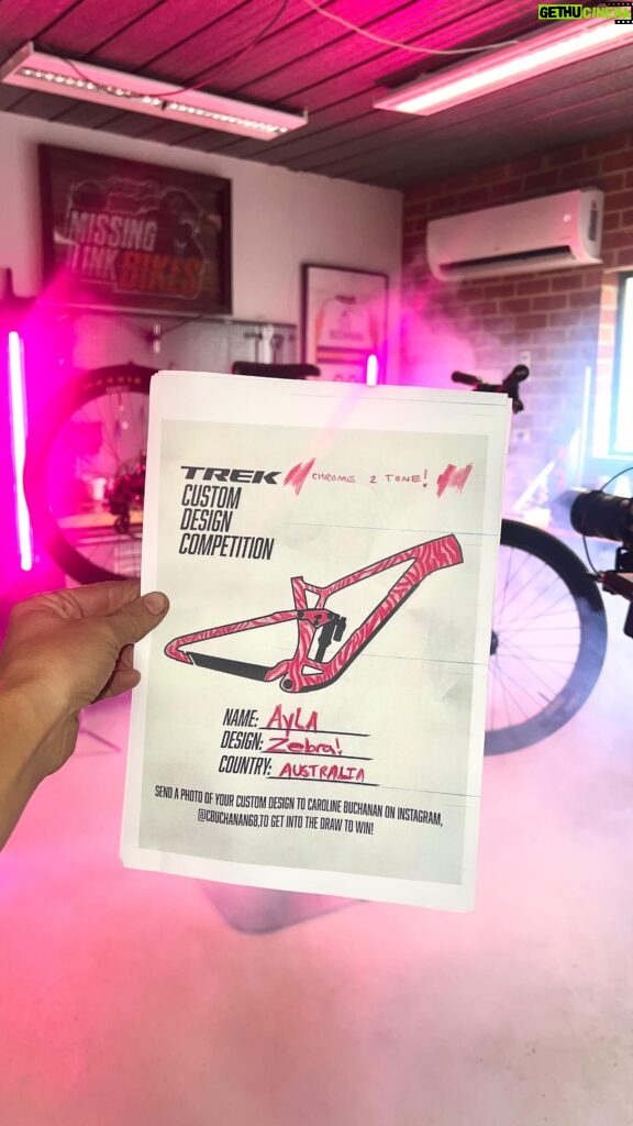 Caroline Buchanan Instagram - 🦓 Congratulations AYLA your design is the @trekbikes competition winner from my colouring in book Colour-Line Buchanan! I will be competing on your epic pink zebra design this year!! Bike check: ◾️ FRAME @trekbikes / @trekbikesaunz ◽️ SUSPENTION @marzocchi_mtb ◾️ TIRES @maxxisbike ◽️ WHEELS @stansnotubes ◾️ BRAKES @magura_bicycle ◽️ COMPONENTS @deitycomponents ◾️ GRIPS @odigrips ◽️ CHAIN TENSIONER @sbonebikeparts ◾️CRANKS @canecreekusa ◽️ MECHANIC @missinglinkbike ◾️ PAINTED by: @jaymac75 Film: @callumandacamera
