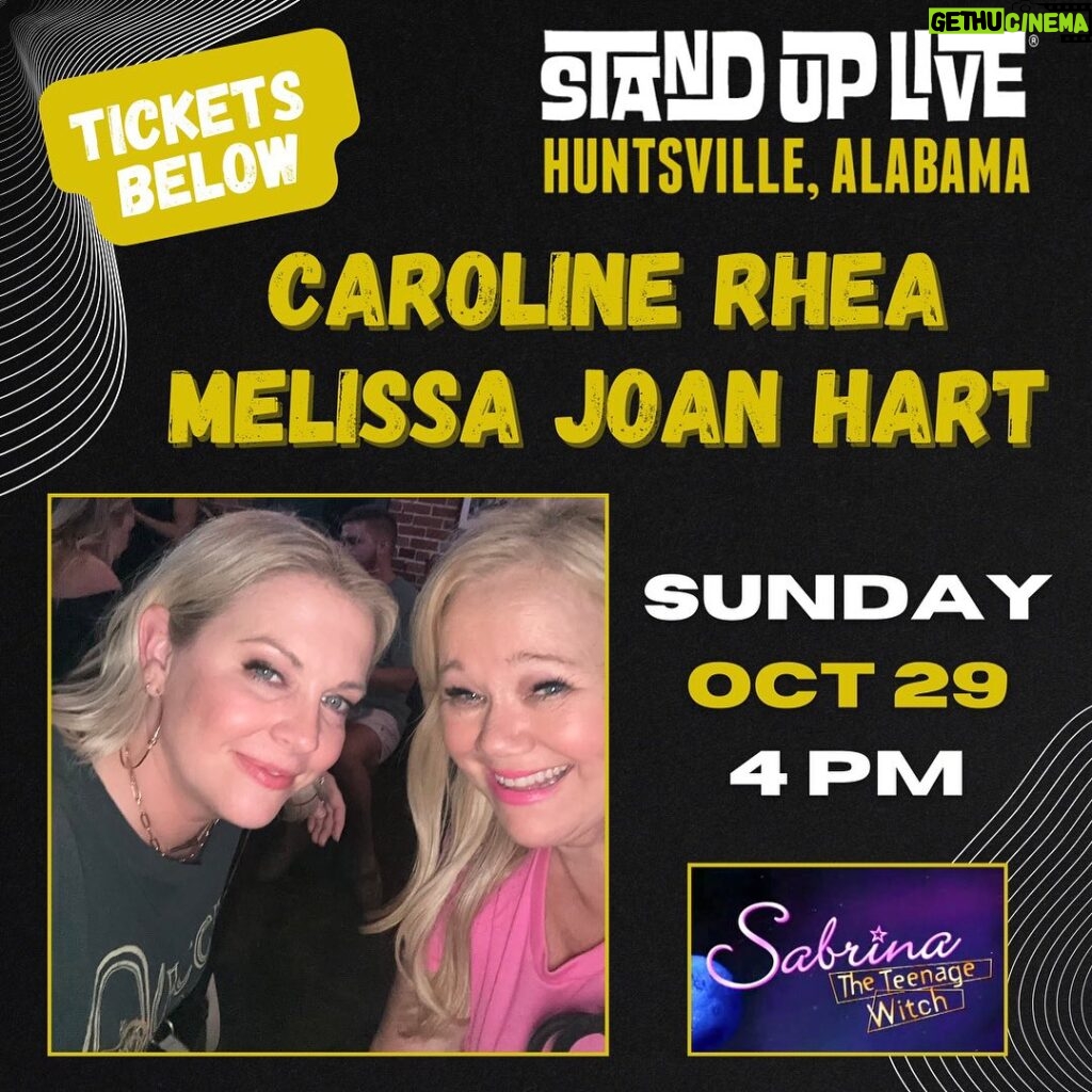 Caroline Rhea Instagram - Yes she’s done literally everything..acting since she was 4, dancing, directing but tomorrow @melissajoanhart is opening for me @standuplivehunt and making her stand-up debut witch will be very fun. See you there. Best Witches, AH. (This really does sound like it would have been an episode but the club would have been in The Other Realm) and it would have been called????? Give us some ideas. P.S. If you’ve always had a secret desire to be a standup you should do it!!! #standupcomedy #sabrinatheteenagewitch #Halloween #WitchesAreFunnierThanLeprechauns Tickets are actually at my website