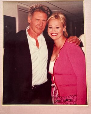 Caroline Rhea Instagram - There is some joy in cleaning. Could I look anymore star struck? Thank goodness I don’t play poker. The hallway at Conan’s was so much fun. I lived so close to the studio that I was on 34 times. Im@telling Ava this is my prom photo. #HarrisonFord #StarWars #WhatLiesBeneath