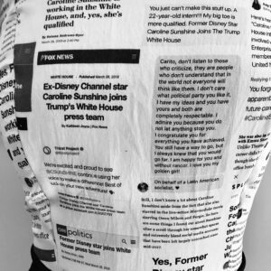 Caroline Sunshine Instagram - This gown is the vision of two 22-year-old women who found each other through a Google search. Thank you @mgarrison.design for taking a risk and creating a piece that boldly celebrates our right to publicly and passionately disagree with each other. May we all cherish the freedom to laugh at, think for, and speak for ourselves.