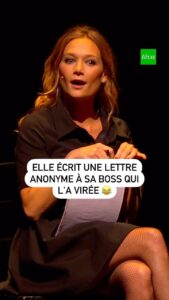 Caroline Vigneaux Instagram - Sa boss l'a virée... Alors pour se venger, @carolinevigneaux lui écrit une lettre anonyme assez menaçante 😂 Le spectacle 