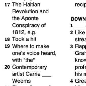 Carrie Mae Weems Instagram - Check out the clue 20 across. From The New York Times Crossword puzzle, 10.30.23