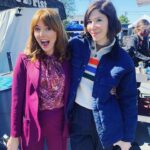 Carrie Brownstein Instagram - Had a blast directing the incredible cast and working with the amazing crew of #minx. Here I am as 1) proud ski-sweater-meets-pin-striped trousers-wearing homely friend of @opheliabits 2) getting dropped off on my first day of school with my cool, hot moms @lennonparham and @jessmarlo, and 3) cosplaying as a cast member the moment I’m off set. @ozzymo @idaravictor @mrjakejohnson @ellenrapoport @salted_lightly @hbomax @asblockhead