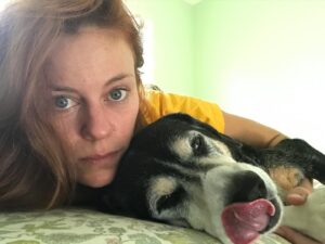 Cassidy Freeman Instagram - Dear Shasta. Dang do I miss you. It’s been 4 years since you decided to exit earthside in pure dramatic story telling fashion at the beginning of Covid (a virus we thought might shut down the world for a few weeks). You passed away in my arms, in our van that we called your New York apt (for its size compared to your size), while @edipattersonhi and I drove ourselves home from South Carolina to shelter in place. I lost you when we were all collectively losing reality, as many others were also losing loved ones. I will remember, etched in my brain the pain of those minutes and hours and days. But more, I will remember what a loving and kind soul you were. I will remember the mountains of joy you brought to me and still do with your spirit. I will think of how my daughter laughs, in a very knowing way, every time she sees a photo of you. She even sometimes calls you her puppy. You expanded my heart. You taught me how to care for another being so deeply that this motherhood thing feels slightly familiar. We’re hugging you from this side of the rainbow bridge. Thank you for being the best fucking dog.  Paws on my shoulders, head on my head. 🖤
