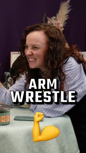 Catherine Bohart Instagram - “For feminism” #comedypodcast #podcastclips #armwrestling #armwrestler #feminism