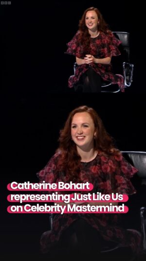 Catherine Bohart Instagram - Catherine Bohart represented Just Like Us on Celebrity Mastermind last weekend, getting quizzed on her specialist subject Vita Sackville-West!🌈

See how she got on by watching on @bbciplayer now!🌟 #Mastermind