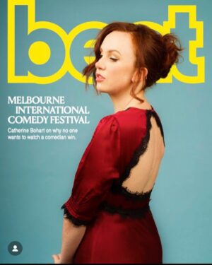 Catherine Bohart Instagram - Second Cover 🚨 Thanks to @beatmagazine for giving me an Australian cover debut! And wow thanks to all the unbelievable audiences I’ve had so far @melbcomedyfestival, I can’t quite believe it! Plus, can we talk about how I did one shoot with @raphaelneal.1 and how it was the first time @charlyclive had styled a shoot but we have now had TWO covers!!!! 📸 @raphaelneal.1 👗 @charlyclive 💄 @tamsinrobertsmua and as ever I’m wearing @rixo