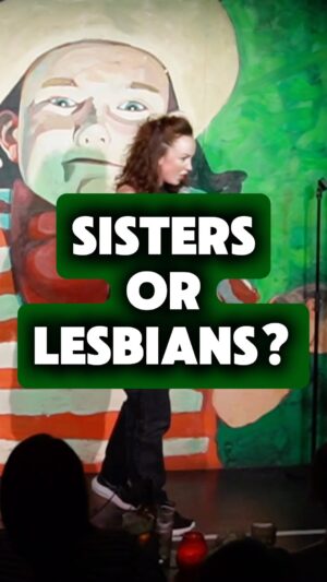 Catherine Bohart Instagram - Anyone else play this game? 👀 😂

Come see me on tour! Link in bio

#standup #standupcomedy #lgbtq #lesbiansorsisters #crowdwork 

Edit: @bab.cutz