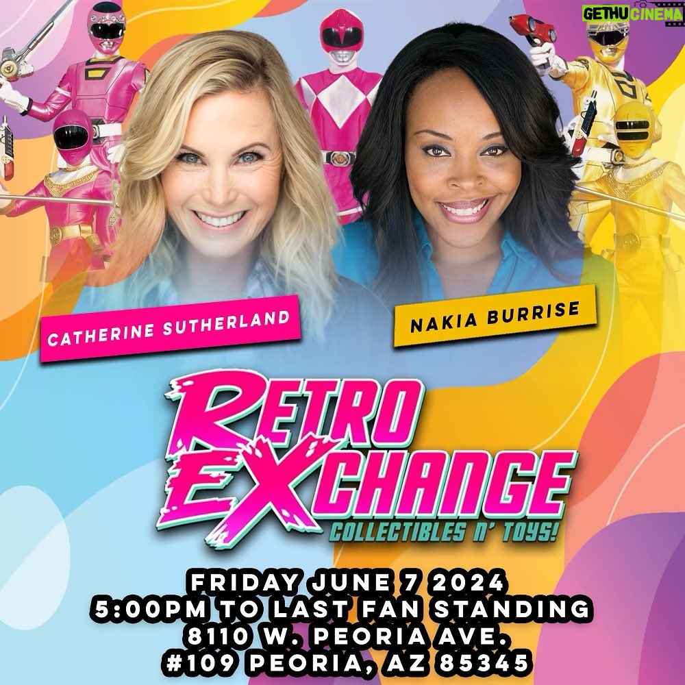 Catherine Sutherland Instagram - #fanfriday I took off the month of May to celebrate and focus on my daughters final year of high school and entrance into adulthood. All the feels 🤍😭 I’ll be back on the road next month! Here is where I will be in June! June 1-2 : @nashvillecomicon The fairgrounds Nashville, TN June 7th @retroexchangetoys 8110 W. Peoria Ave #109 Peoria, AZ June 8th @justicecomicbooks 1805 E. Elliott rd #101 Tempe, AZ June 9th @harleystoysandcomics 330 E 7th st, Tucson AZ June 21-23 @rangerstopandpop Omni Hotel, Atlanta GA June 28-30 @planetfunkcon River Center Davenport IA #catherinesutherland #PinkRanger #Onceandalways #KatherineHillard #Mightymorphinpowerrangers #zeo #Turbo #PinkRangerPower #Pterodactyl #cranezord #powerrangersplayback #meetingfans #appearances #conventions #90s #popculture #joy