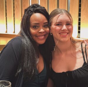 Catherine Sutherland Instagram - Auntie Kia is here to celebrate! 
Thankyou @nakiaburrise for your love and support during this milestone for my girl. It wouldn’t be the same without you my soul sister 
Love you 
#framily #soulsister #graduation #powerrangers #powerrangersplayback #nakiaburrise