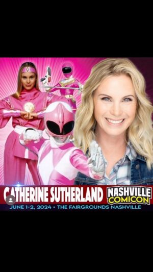 Catherine Sutherland Instagram - @nashvillecomicon is up next June 1-2
FAIRGROUNDS NASHVILLE
401 Wingrove Street 
Nashville TN 37203. 

Come see me @jatactor @thegigiedgley @mattlanter @themichaelrosenbaum and other amazing guests!

#catherinesutherland #PinkRanger #Onceandalways #KatherineHillard #Mightymorphinpowerrangers #zeo #Turbo #PinkRangerPower #Pterodactyl #cranezord #powerrangersplayback