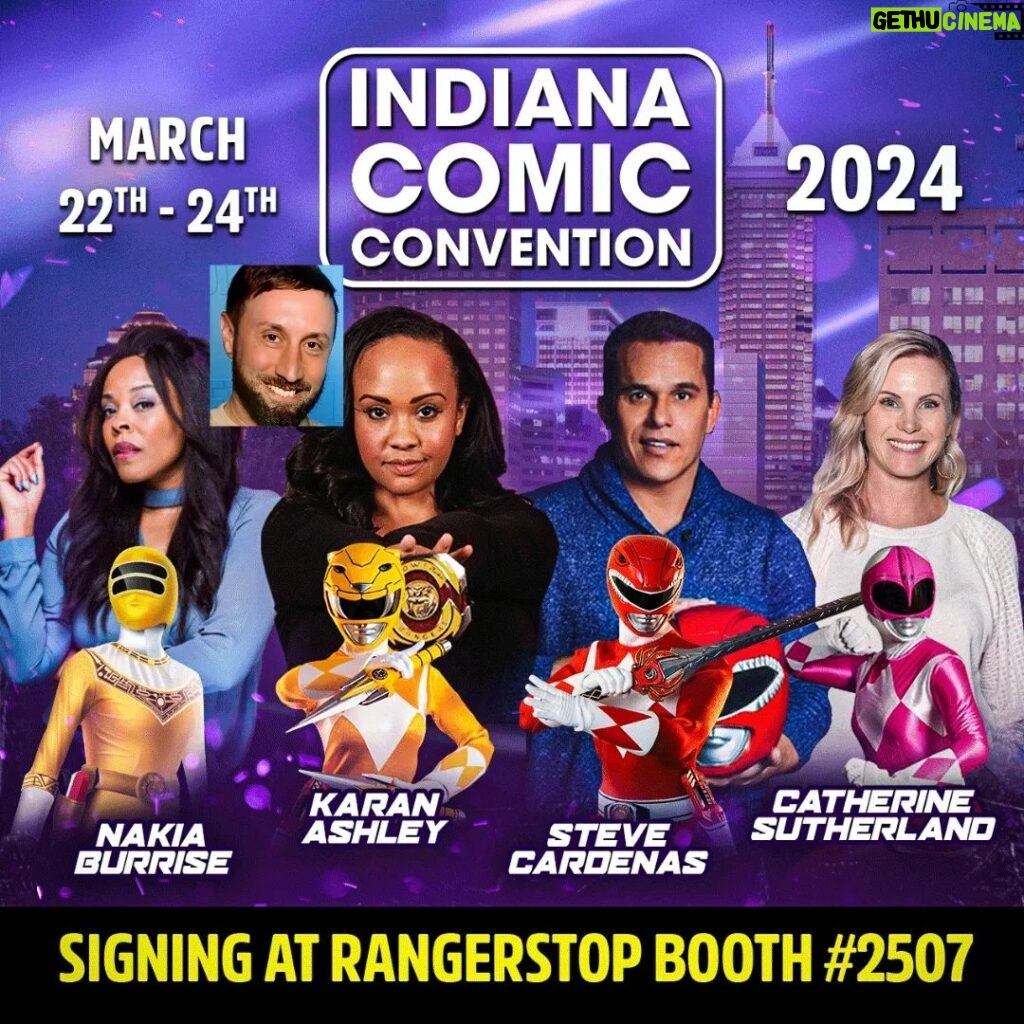 Catherine Sutherland Instagram - ⚡THIS WEEKEND⚡ Its Morphin Time Indiana Come and Hang with me and my Ranger Crew @indianacomicconvention ! We could not leave out @michaelandrewbuoni , he will be Morphin with us too this weekend. BOOTH #2507 We'll have all the exclusive Power Rangers Merch! @rangerstop_convention