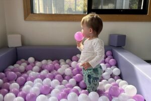 Celia Pacquola Instagram - Happy first birthday to our baby girl. What a year. Fun fact. First birthday party plus end of filming plus champagne plus photographer boyfriend equals getting snapped when you fall asleep in the ball pit. ❤️❤️❤️ @daramunnis