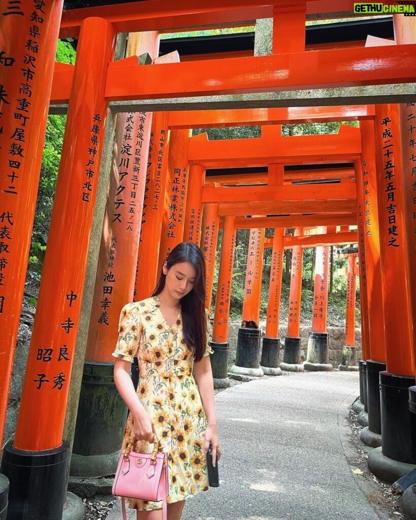 Chanidapa Pongsilpipat Instagram - The longer you wait for something, the more you appreciate it when you get it. ⛩️🌻 #fushimiinaritaisha #fushimiinarishrine #kyoto #japan #ChaniInAsia #gucci