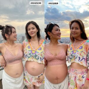 Chantel Liu Instagram - 還記得2年前，新聞媒體報導——恭喜我懷上第三胎，我和先生被大家祝賀的滿頭問號。原來記者朋友以為我那時的貼文，是在官宣「我懷上三寶，多一個人來過父親節。」
問題是我的弟妹明顯肚子攏起，怎麼說也不會是我懷孕呀！只因為我其中一張照片「應景」的摸一下肚子，被解讀為滿三個月可以公布了～
不過，兩年後，我要說，我們是真的多了兩個人一起來過母親節唷！！

#好事接龍