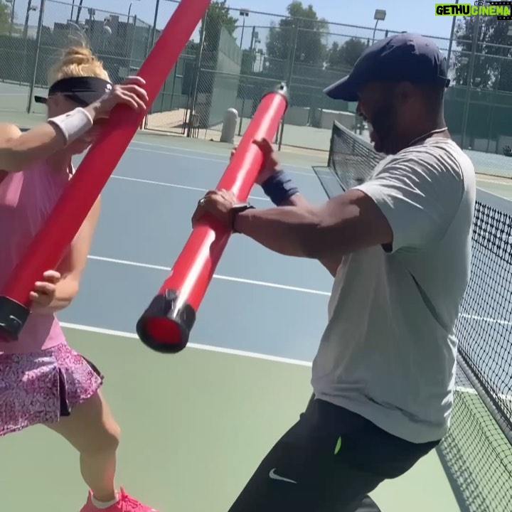 Charlotte Ross Instagram - Take your 🎾 game to whole new level w/ Coach T! ⭐️🤪💥💫 @coachterrance