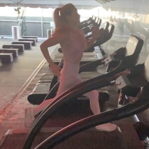 Charlotte Ross Instagram - HIIT training for my next adventure- trying to sprint 14mph on an incline for as long as I can 🤮 not easy!