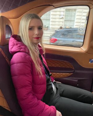 Chelsea Manning Instagram - enjoying the unusually fabulous custom interior of a random London hackney cab