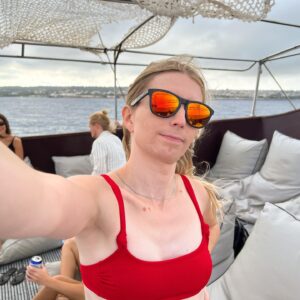 Chelsea Manning Instagram - on a pirate themed boat off the coast of Rhodes, Greece