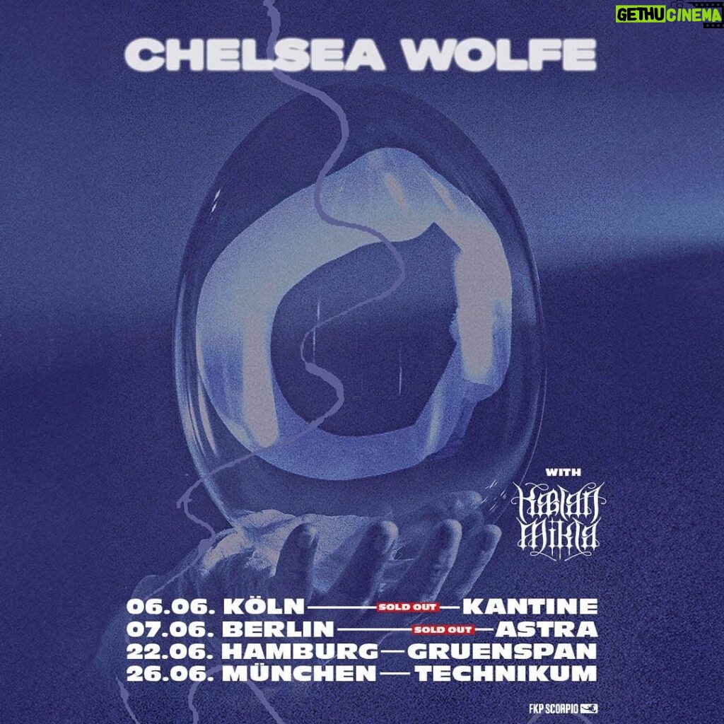 Chelsea Wolfe Instagram - upcoming shows in Germany, thank you for selling out Köln & Berlin! 🖤 tickets:: chelseawolfe.com/shows
