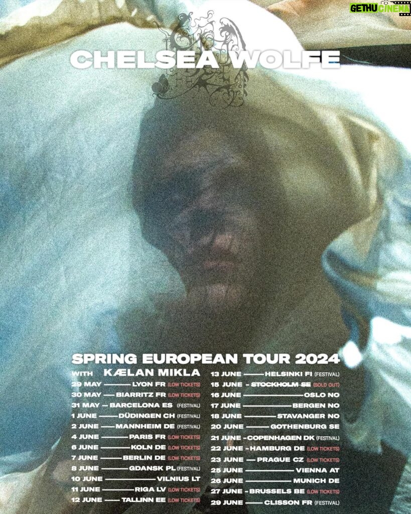 Chelsea Wolfe Instagram - on tour now // low ticket warnings for a few cities :: tickets at chelseawolfe.com/shows 🖤 ((photos by @nicolassandinomoreno ))