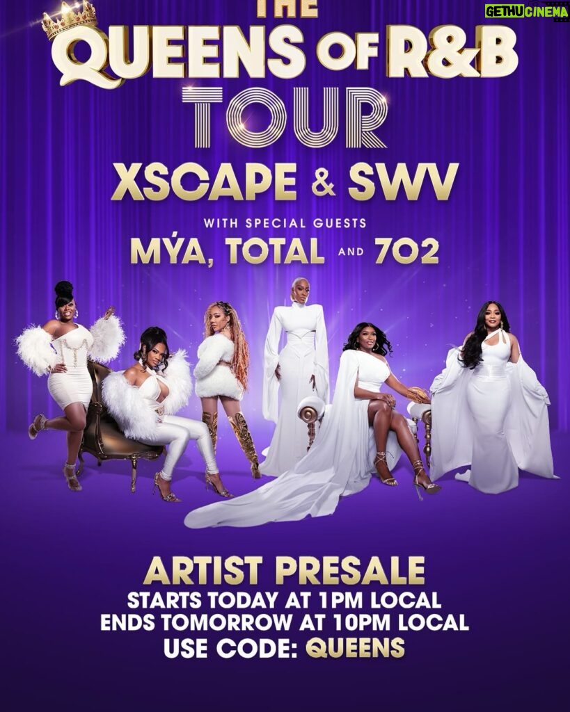 Cheryl 'Coko' Gamble Instagram - Get your presale tickets NOW! Use code: QUEENS for presale tickets. We hope to see all your beautiful faces on THE QUEENS OF R&B TOUR with our sisters XSCAPE! 🖤🔥🖤