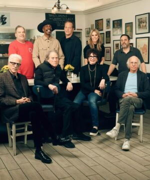 Cheryl Hines Instagram - Are you ready for this crew? Season Premiere Feb 4 on MAX ⭐️⭐️⭐️⭐️ Pics from LA Times article - Group shot of cast of Curb Your Enthusiasm
Ted Danson, from left, Jeff Garlin, J.B. Smoove, Richard Lewis, Vince Vaughn, Susie Essman, Cheryl Hines, Jeff Schaffer and Larry David of “Curb Your Enthusiasm” at John O’Groats diner in Los Angeles. (Daniel Prakopyck / For The Times). Hair: @charles_dujic  Make/up: @patrickdefontbrune #curbyourenthusiasm #larrydavid #vincevaughn #richardlewis #susieessman #teddanson #cherylhines #jeffgarlin #jeffschaffer #jbsmoove