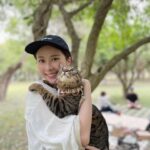 Chin-Lan Chang Instagram - @chachababy_didi 平常沒有帶兩貓出門 都跟他們說我出門是幫他們找食物 每次在進家門之前 都會拿好放在門口的罐頭 開門的瞬間拿給兩貓看 他們就會露出崇拜跟充滿愛心的眼神🤣😍 這次帶弟弟去公園野餐 剛開始他很緊張只敢踏出一隻腳 後來我抱在身上感覺放鬆很多 開始充滿好奇心的聞樹幹 感覺弟弟很開心🥹 平常他喜歡我在家抱著他聞外套 他第一次來公園也有點小緊張 不安分的大拇指還扣著我的肩膀😂 沒事的～媽媽愛你唷🥹✨ （沒帶baby出門因為他腳腳不方便）