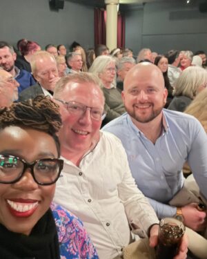 Chizzy Akudolu Instagram - Gorgeous night celebrating one of my favourite people @robk1701 on his 95th birthday. Dinner then watching @thereallukeevans and the rest of the fab cast in Backstairs Billy. All in all, a beautiful evening 🩷❤️