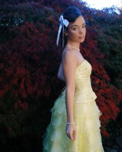 Chloé Hayden Instagram - I truly and utterly can not explain the utter joy and magic that was the Bridgerton premiere; as a teenager who wore her princess dress every day because it felt safer to play pretend than it did to be herself, getting to dress up as a princess again, but as completely and confidently Chloé, was truly something. What an honour to be invited, to play princess, to watch the first episode of Bridgerton (guys, you are NOT READY for this season I am TELLING YOU). I truly have lucky girl syndrome. I have to pinch myself every day. Thank you thank you thank you @netflixanz @bridgertonnetflix for inviting me Dress: vintage gown courtesy of @venus_and_rose_photography Shoes: @fluevog MUA: @ellajeanhairandmakeup