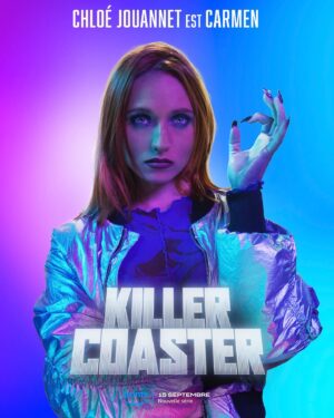 Chloé Jouannet Instagram - Carmen 💜
#KillerCoaster 
@nikolalange 
@primevideofr 
@tomadu 
@barqawa 
@elsarodde 
🎢🎢🎢